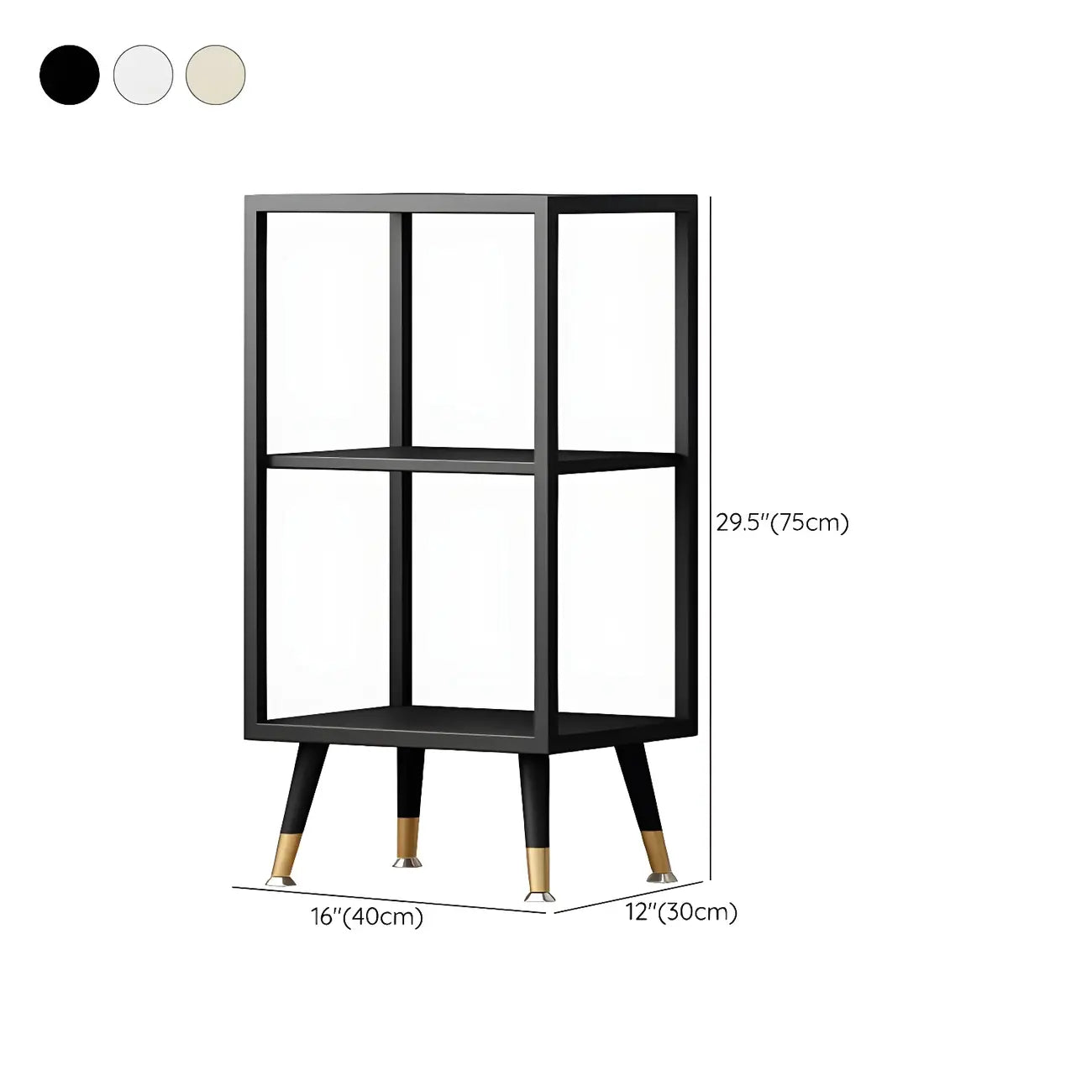 Modern White Metal Cube Shelf Glass Door Display Cabinet