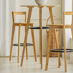 Counter Height Modern Bamboo Wood Round Bar Table