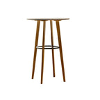 Counter Height Modern Bamboo Wood Round Bar Table