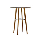 Counter Height Modern Bamboo Wood Round Bar Table