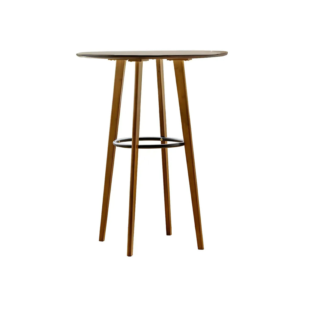 Counter Height Modern Bamboo Wood Round Bar Table