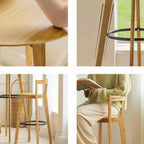 Counter Height Modern Bamboo Wood Round Bar Table