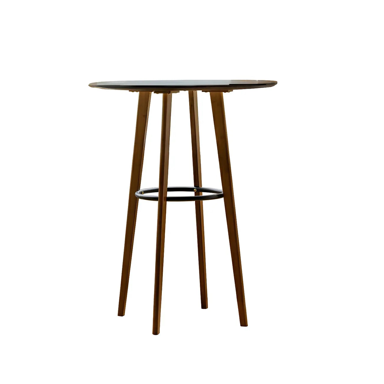 Counter Height Modern Bamboo Wood Round Bar Table