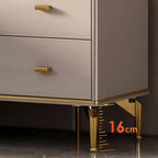 White Wood Gold Legs Adjustable Shelves Display Cabinet