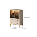 White Wood Gold Legs Adjustable Shelves Display Cabinet