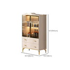 White Wood Gold Legs Adjustable Shelves Display Cabinet