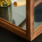 Rustic 2-tier Espresso Wood Display Cabinet for Table Top