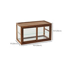 Rustic 2-tier Espresso Wood Display Cabinet for Table Top
