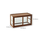 Rustic 2-tier Espresso Wood Display Cabinet for Table Top