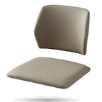 Modern Wood Faux Leather Beige Low Back Dining Chair