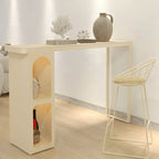Scandinavian White Stone Iron Storage Bar Table