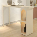 Scandinavian White Stone Iron Storage Bar Table