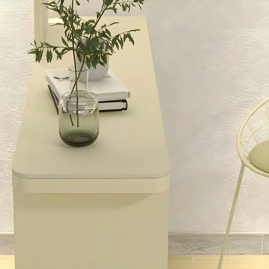 Scandinavian White Stone Iron Storage Bar Table