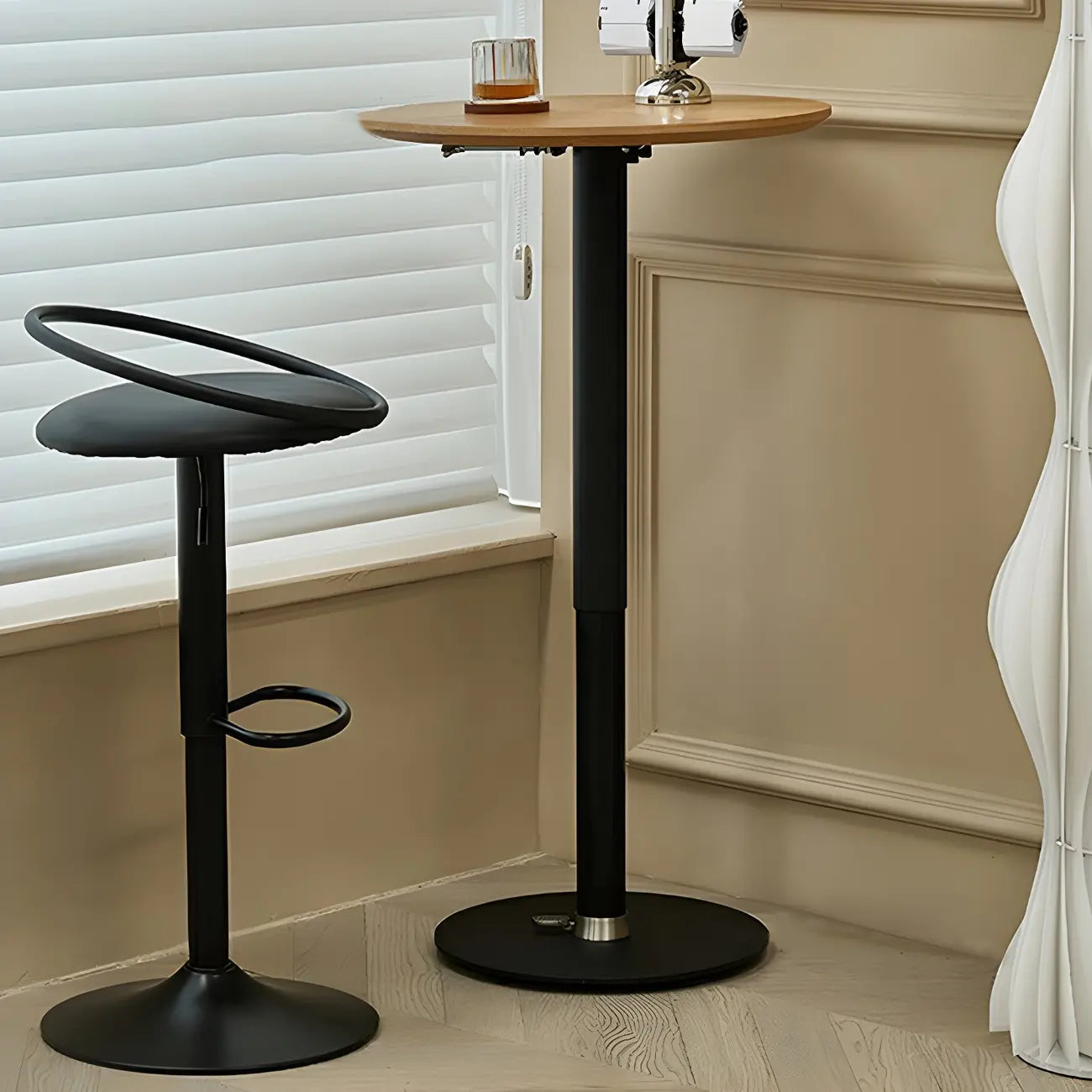 Modern Wood Adjustable Foldable Bar Table for Breakroom