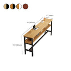 Modern Wooden Metal Base Shelf Bar Table with Footrest