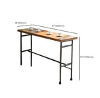 Industrial Brown Wood Black Metal Waterpipe Trestle Bar Tables