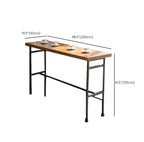 Industrial Brown Wood Black Metal Waterpipe Trestle Bar Tables