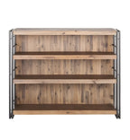 Industrial Brown Wooden Metal Shelf Storage Bar Tables