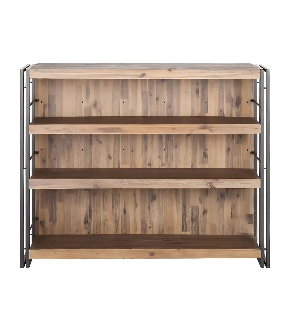 Industrial Brown Wooden Metal Shelf Storage Bar Tables