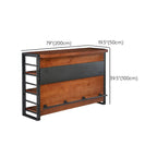 Industrial Brown Wooden Metal Shelf Storage Bar Tables