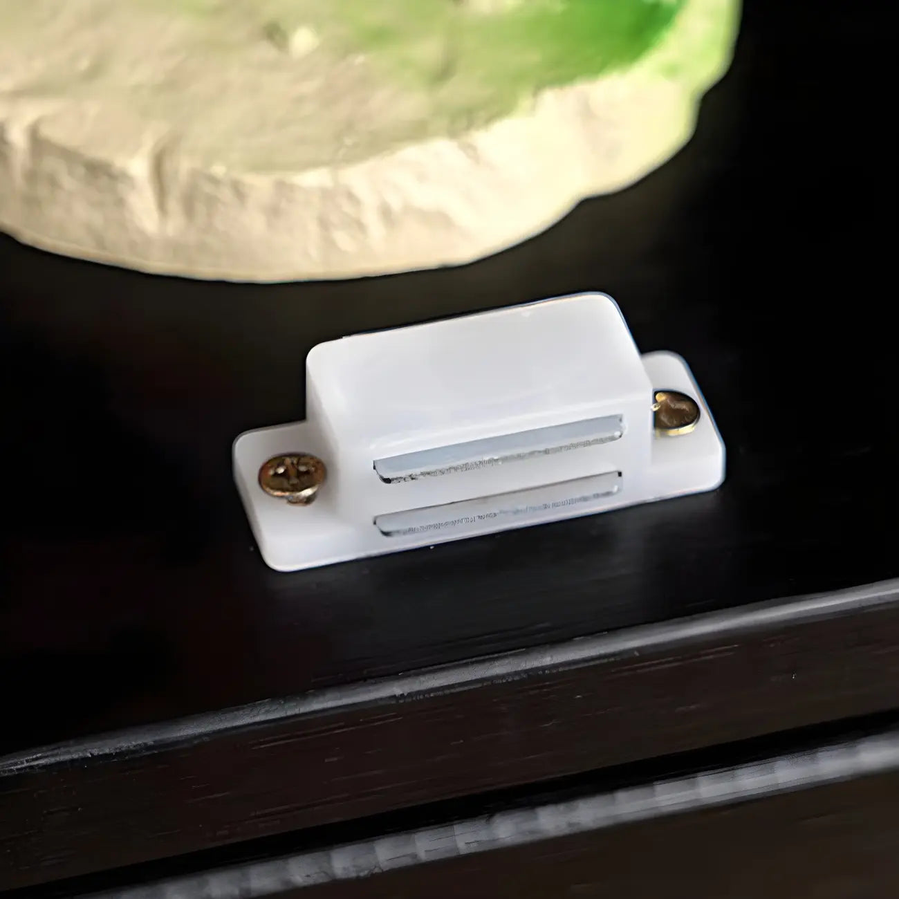 Rectangular Black Bamboo Wood Display Cabinet with Doors