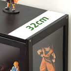 Rectangular Black Bamboo Wood Display Cabinet with Doors