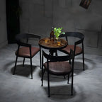 Industrial Adjustable Height Small Bar Table Wood Table Top