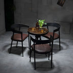 Industrial Adjustable Height Small Bar Table Wood Table Top