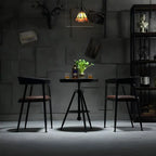 Industrial Adjustable Height Small Bar Table Wood Table Top