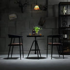 Industrial Adjustable Height Small Bar Table Wood Table Top