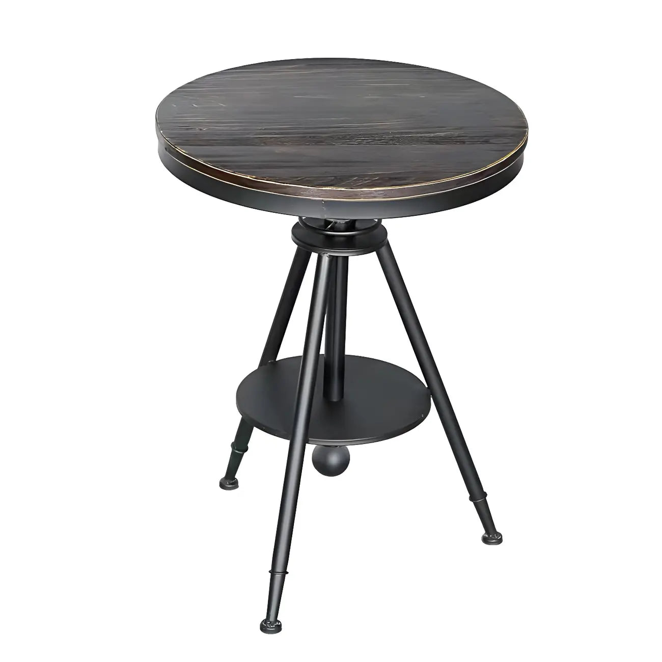 Industrial Adjustable Height Small Bar Table Wood Table Top