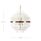 Modern Clear Glass Chandelier with Gold Finish