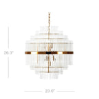 Modern Clear Glass Chandelier with Gold Finish
